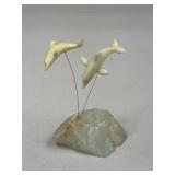 Marvin Wernick Dolphin Sculpture On Rock