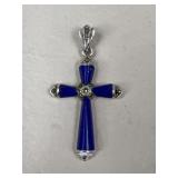 Lapis & Sterling Silver Cross Pendant