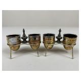 Wolfschmidt Vodka Shot Glasses w/ Caddy