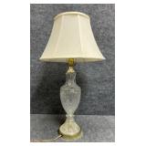 Cut Glass & Gold Tone Table Lamp
