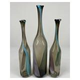 Art Glass Vases/ 3 pc
