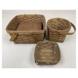Longaberger Baskets/3 pc