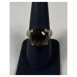 Sz 8 Sterling Silver & Stone Ring