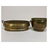 Vintage Brass Planters / 2 pc