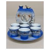Japanese Lithopane Dragonware Whistling Sake Set