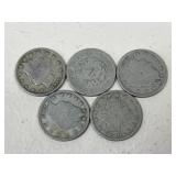 Liberty Head / V Nickels - 5 pc