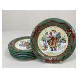 Noble Excellence "Woodland Santa" Plates / 6 pc