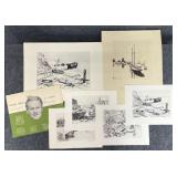 6/pc Lionel Barrymore Etchings