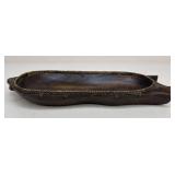 Carved Wood Decorative Pig Bowl