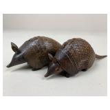 Carved Wood Armadillos