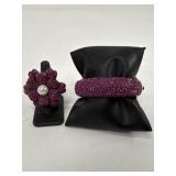 Sz 7 Joan Boyce Crystal Ring & Bracelet