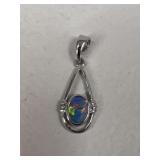Sterling Silver & Opal Pendant