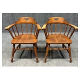 Pair of Tell City Wood Dining Chairs