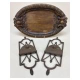 Southern Living Candle Sconces & Tray / 3 pc