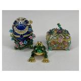 Ornate Trinket Boxes / 3 pc