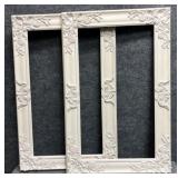 2/PC White Wash Ornate Open Frames