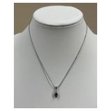 Sterling Silver Necklace w/ Topaz Pendant