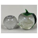 Art Glass Paperweights / 2 pc