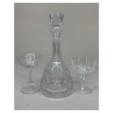 Atlantis Decanter & Sherbet Glasses / 15 pc