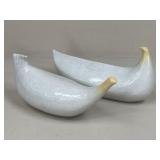 Zanolli Italy Ceramic Dove Elongated Sculptures