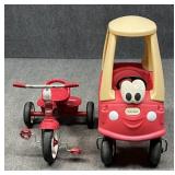 Little Tikes Cozy Coupe & Radio Flyer Tricycle
