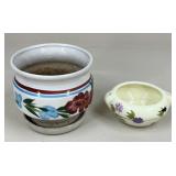 Stoneware Design Flower Pot & Ceramic Bowl