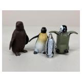 Glass, Porcelain, & Resin Penguin Figures / 4 pc