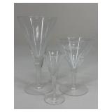 Floral Etched Stemware / 19 pc