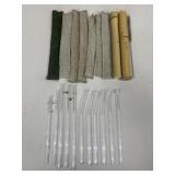 Glass Straws w/ Covers / 11 pc