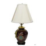 Porcelain Lamp w/ Brass Accents
