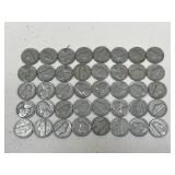 Pre 1964 Jefferson Nickels / 40 pc