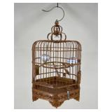 Carved Wood Bird Cage