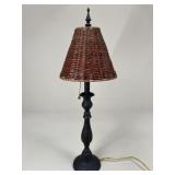 Metal Lamp w/ Wicker Shade