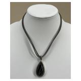 Necklace w/ Sterling Silver & Stone Pendant