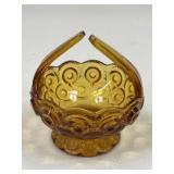 L.E. Smith Amber Moon & Stars Split Handle Basket