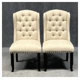 Pair of Tufted Back Dining Chairs
