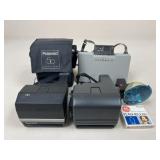 Polaroid Cameras w/ Flashgun & Case