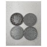 Liberty V Nickels 1912 & 1883 / 4 pc