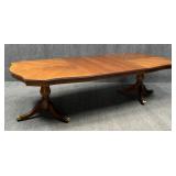 Double Pedestal Dining Table w/ 2 Leaves
