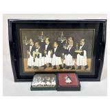Guy Buffet Serving Tray & Coasters / 11 pc