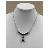 Sterling Silver Necklace w/ Stones