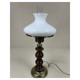 Hurricane Style Lamp w/ Wood Base