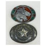 Indian Metal Craft/Tony Lama Belt Buckles / 2 pc