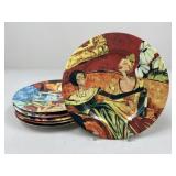 Women & Wine Series Plates / 6 pc