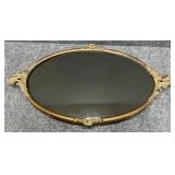 Vintage Oval Metal Frame w/ Convex Glass