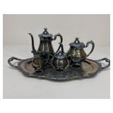 Rogers "Glenrose" Silver-Plate Tea Set / 5 pc