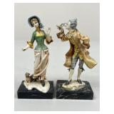 Resin Victorian Figures On Marble Base