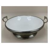 Arte Italica Ceramic & Pewter Bowl