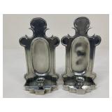 Pair Of Pierre Deux Pewter Wall Candle Sconces