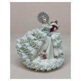 Irish Dresden "Shamrock Lady" Ceramic Figure